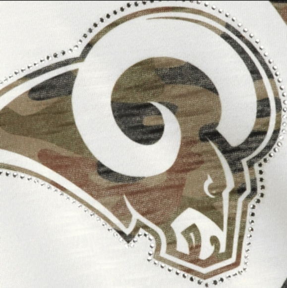 Throwback St. Louis Rams G-III 4Her Camo Sleeve T-Shirt - Picture 2 of 10